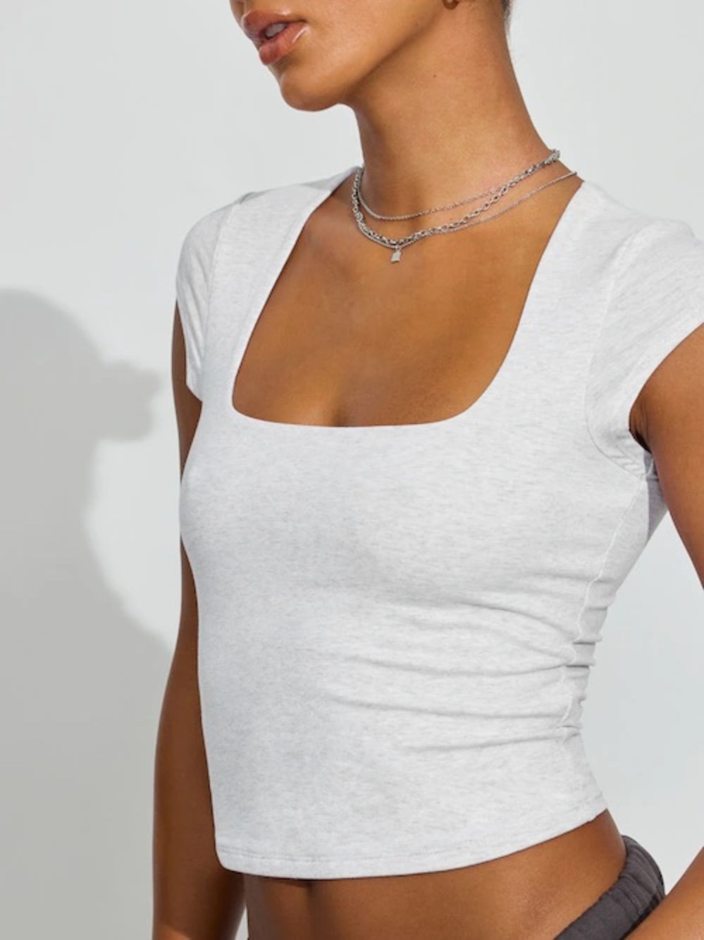 Garage Portia Square T-Shirt Grey